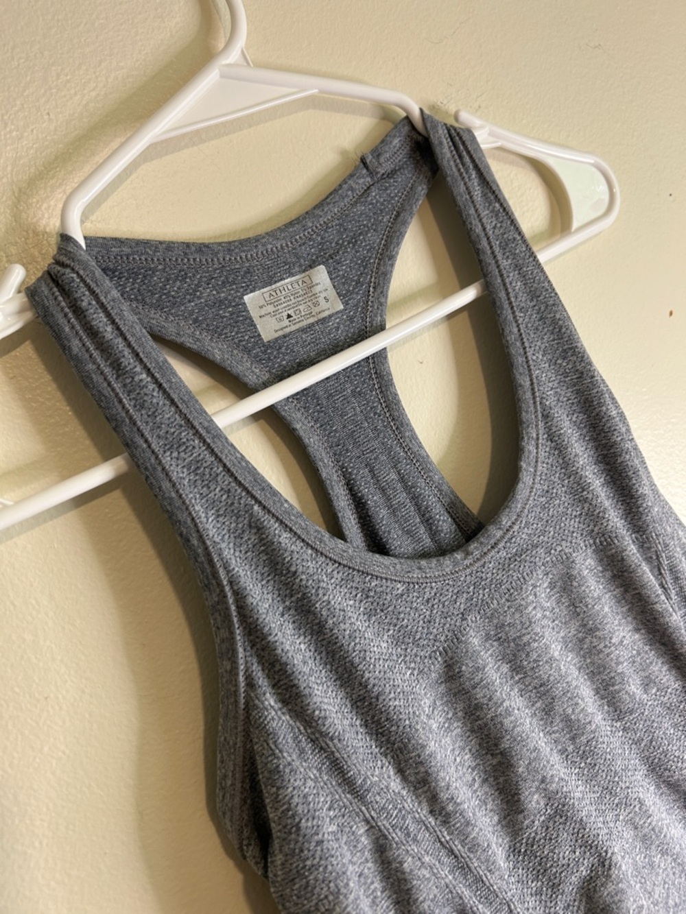 Athleta Heather Gray Ruched Racerback Tank - Picture 4 of 6